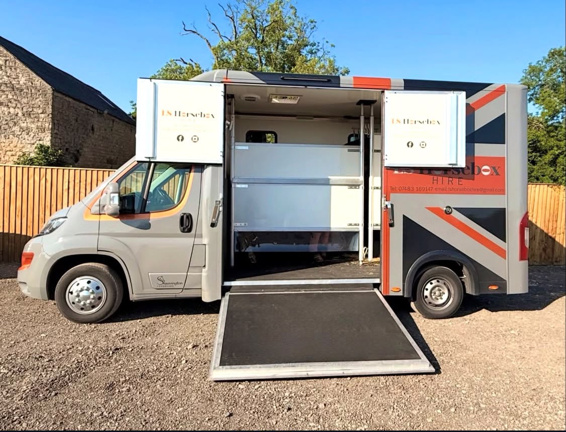 LS Horsebox Hire custom built 3.5T horsebox in evening light